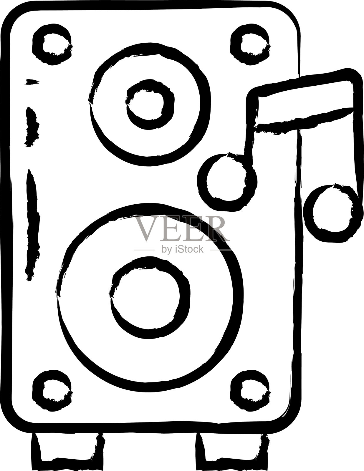 扬声器箱手绘矢量插图插画图片素材