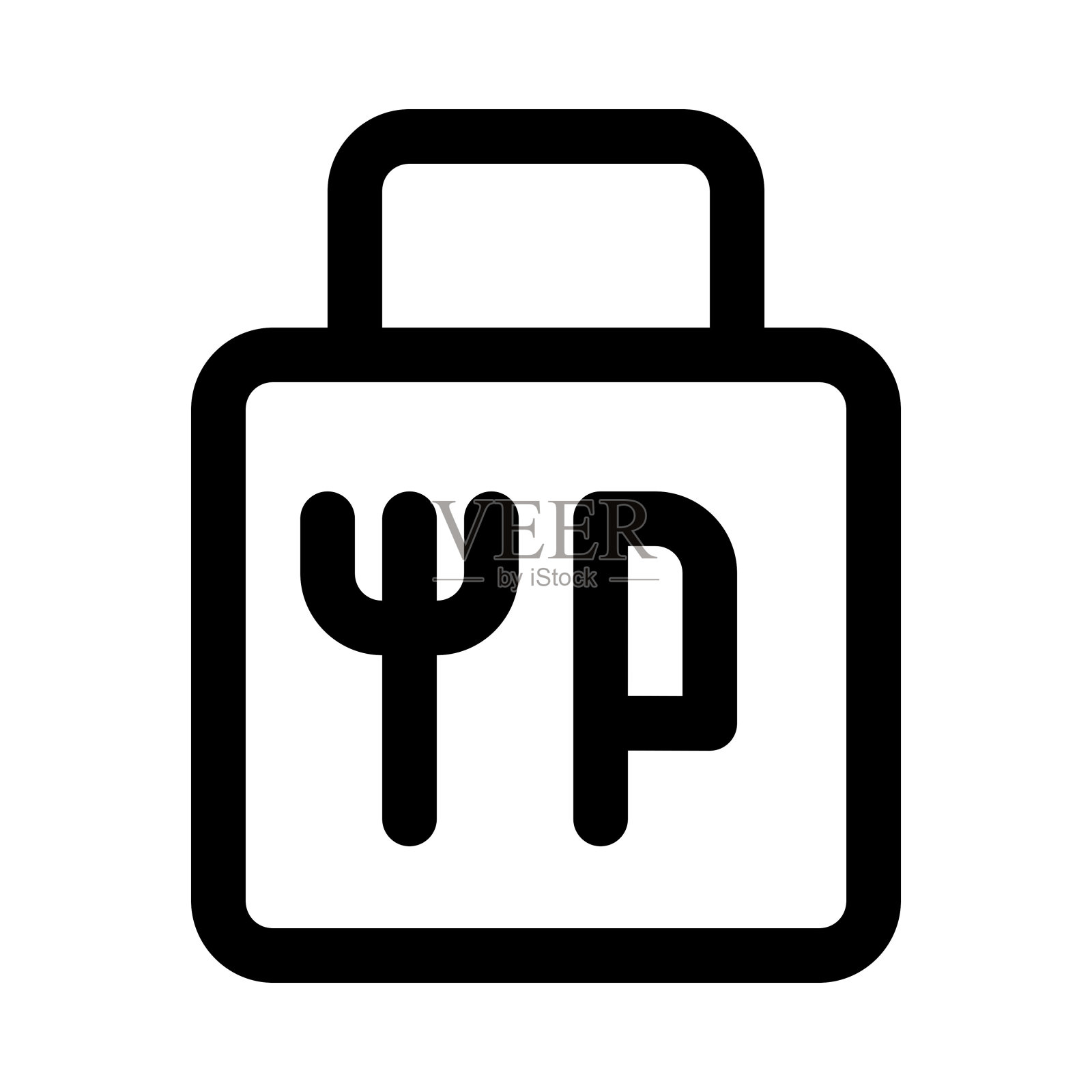 食品袋的轮廓图标插画图片素材