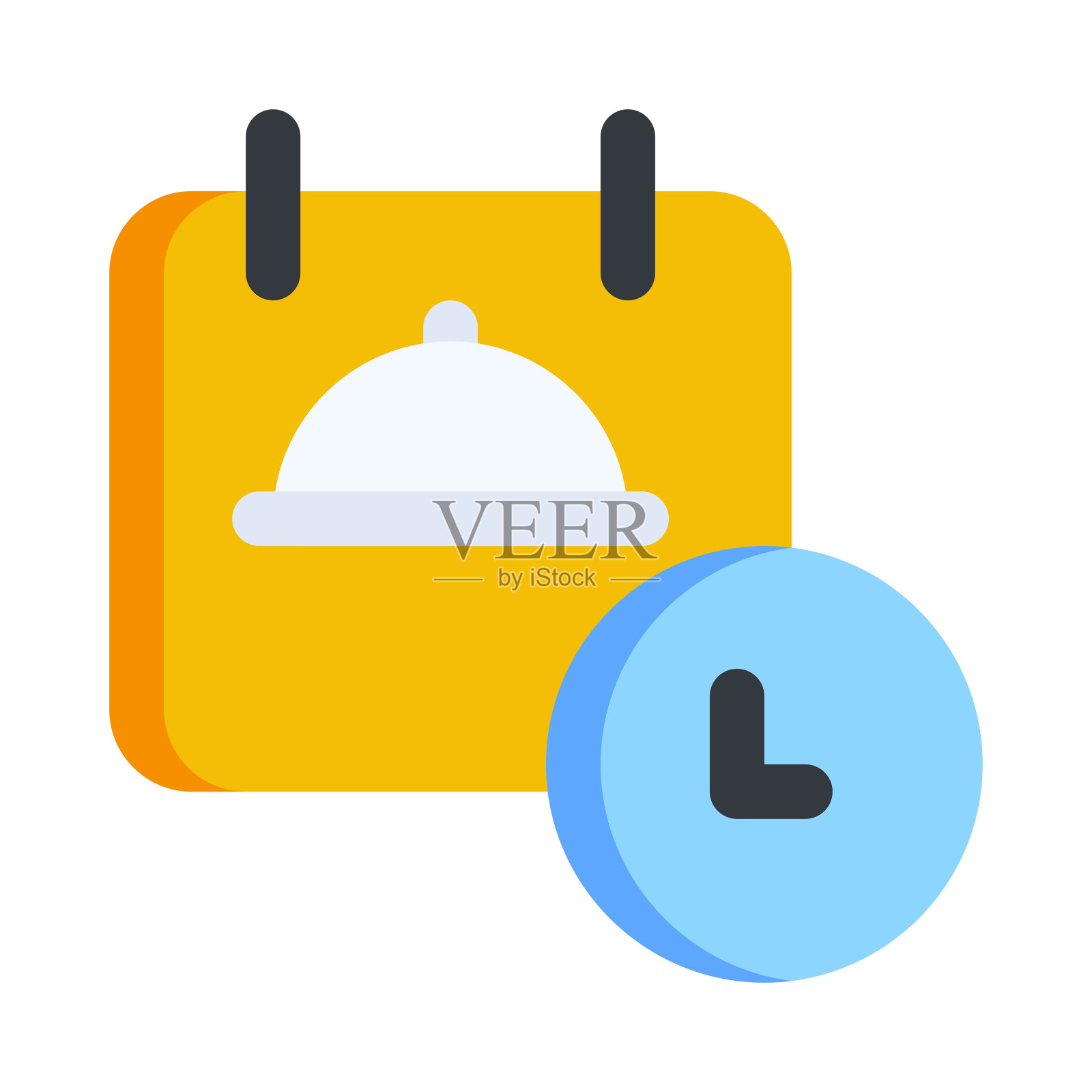 食品配送时间表在平面图标插画图片素材