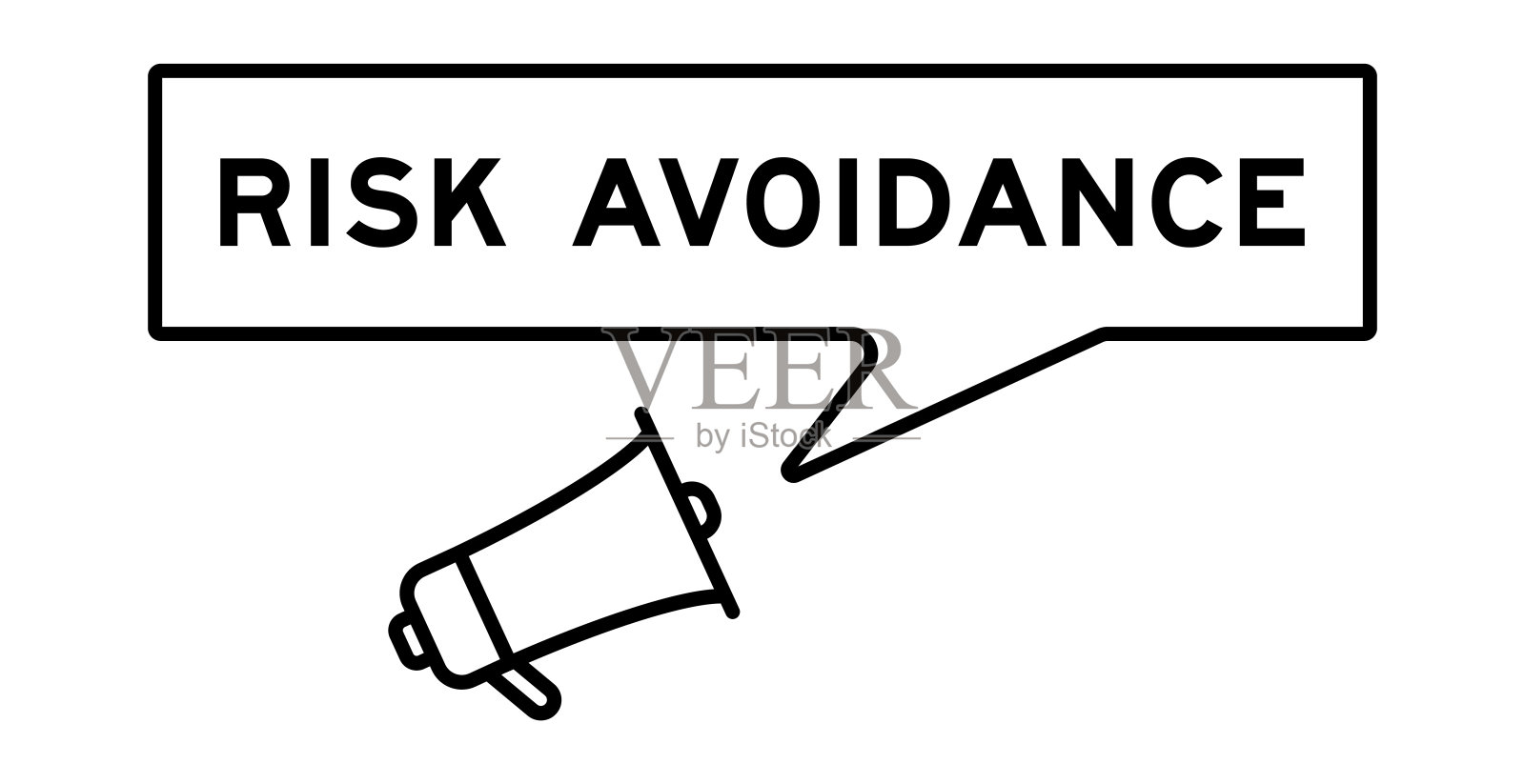 扩音器图标与语音气泡在word风险规避白色背景插画图片素材