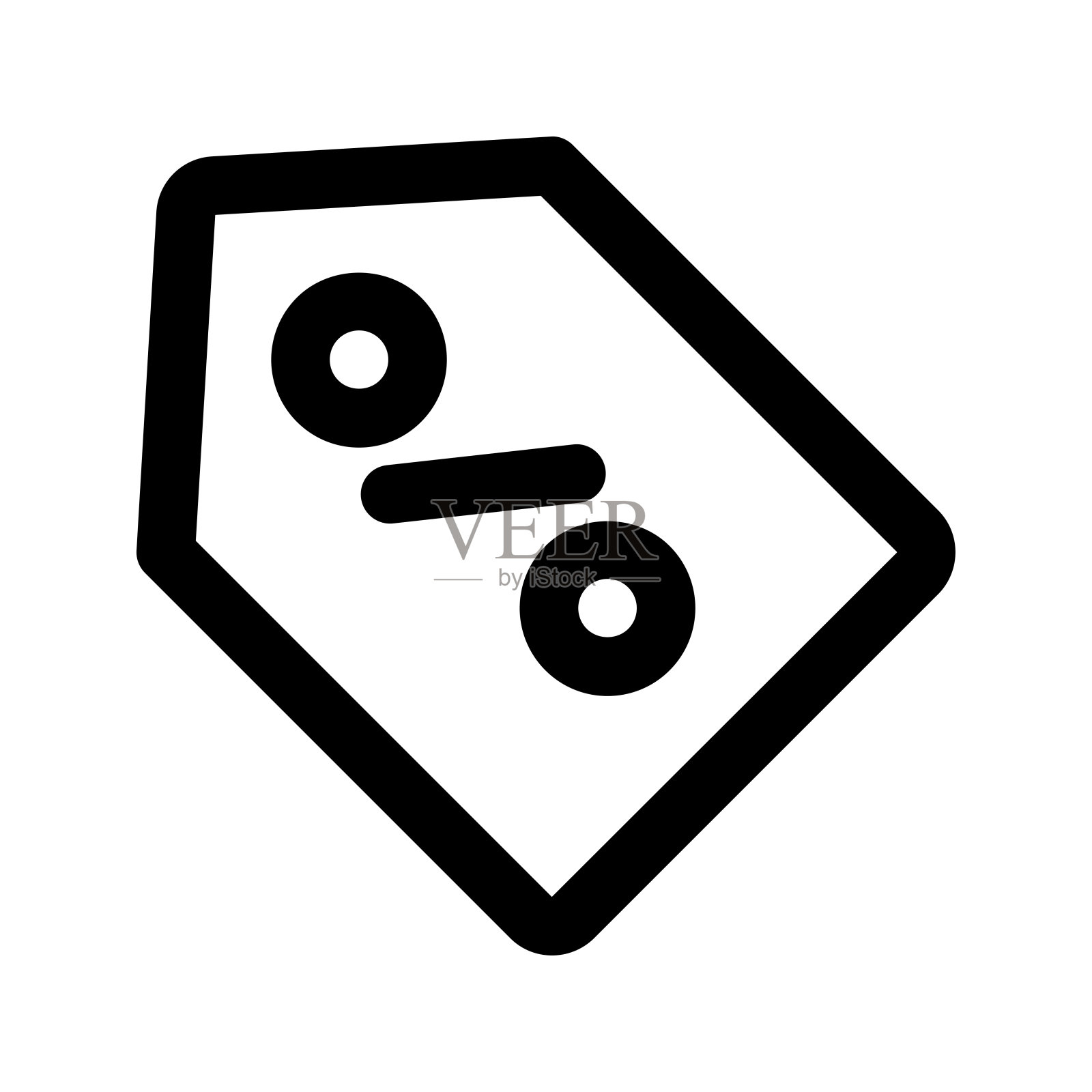 折扣标签图标矢量。平面风格的图标轮廓设计。插画图片素材