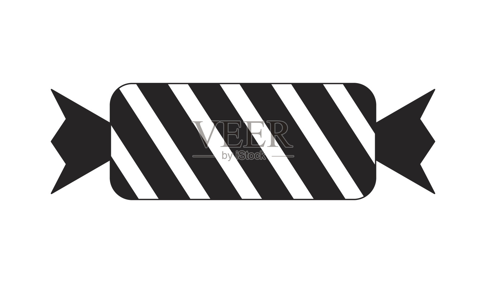 巧克力糖果在包裹纸平面单色孤立矢量对象插画图片素材