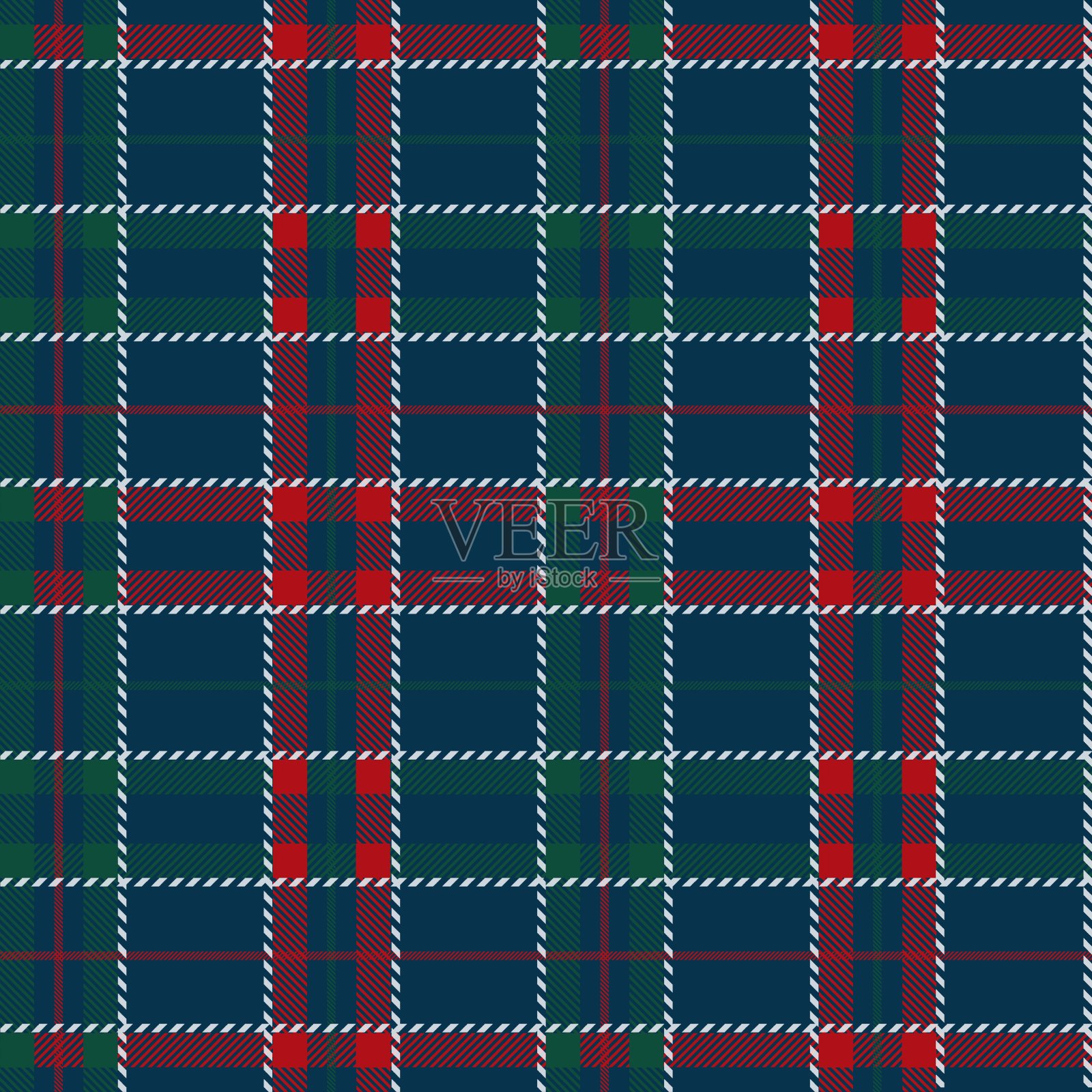 格子花纹无缝图案，红蓝相间插画图片素材