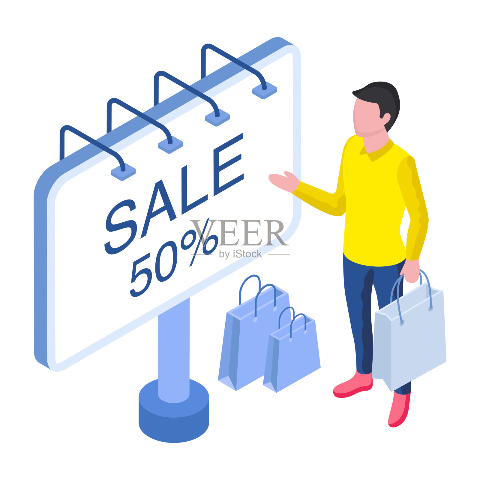 购物出售插画图片素材