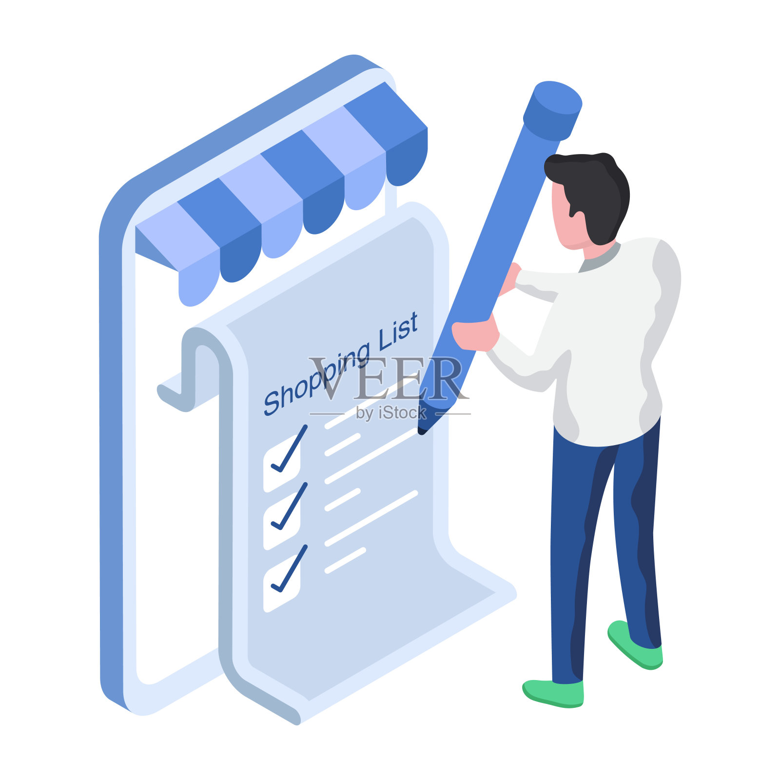 购物清单插画图片素材