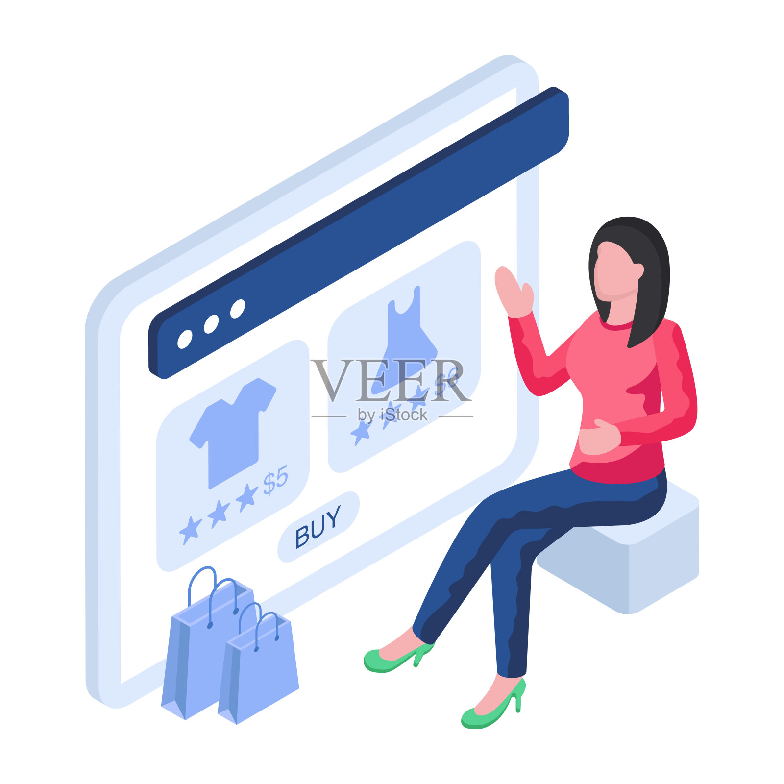 购物网站设计插画图片素材