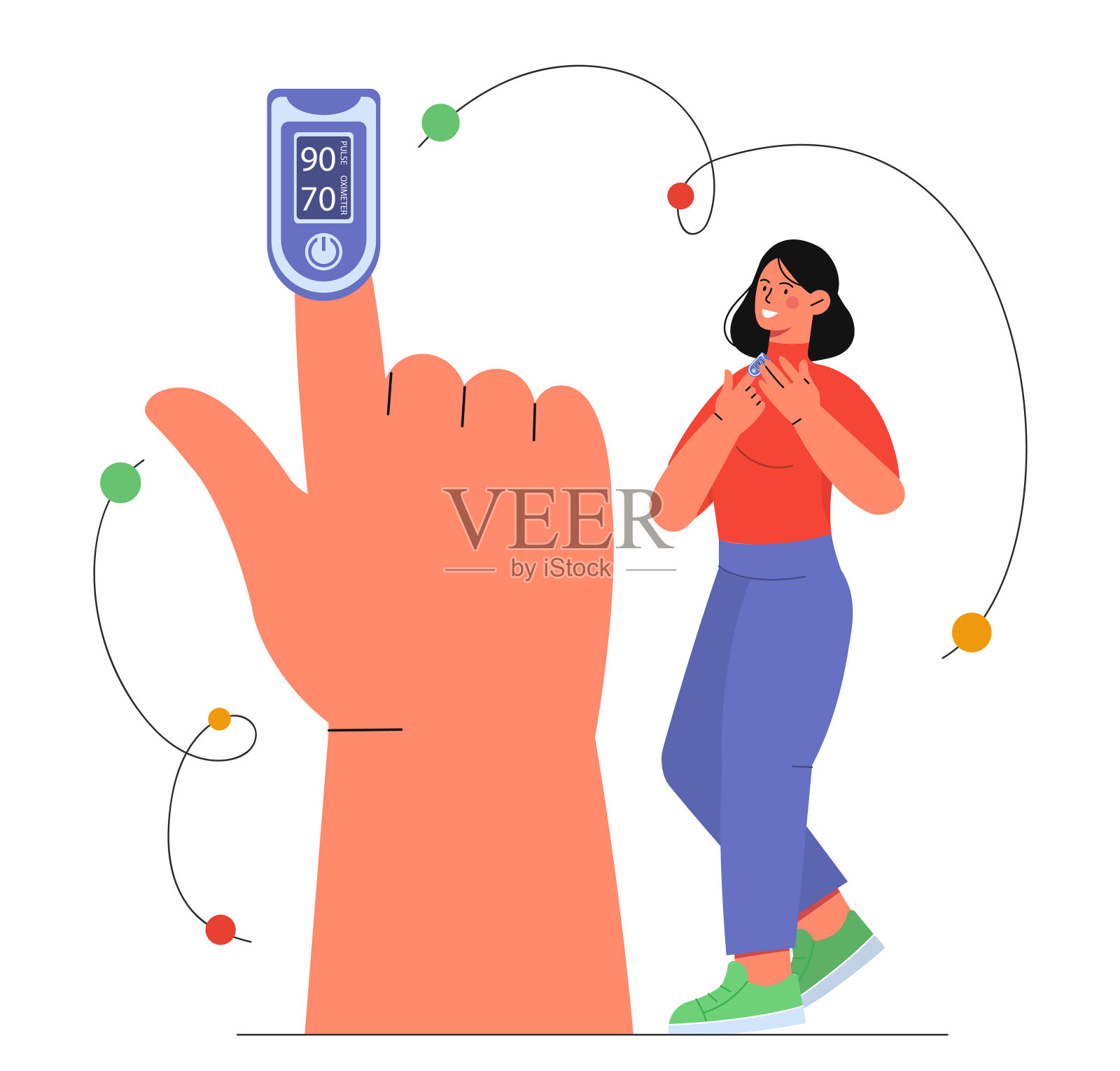 女性心率监测仪矢量概念插画图片素材