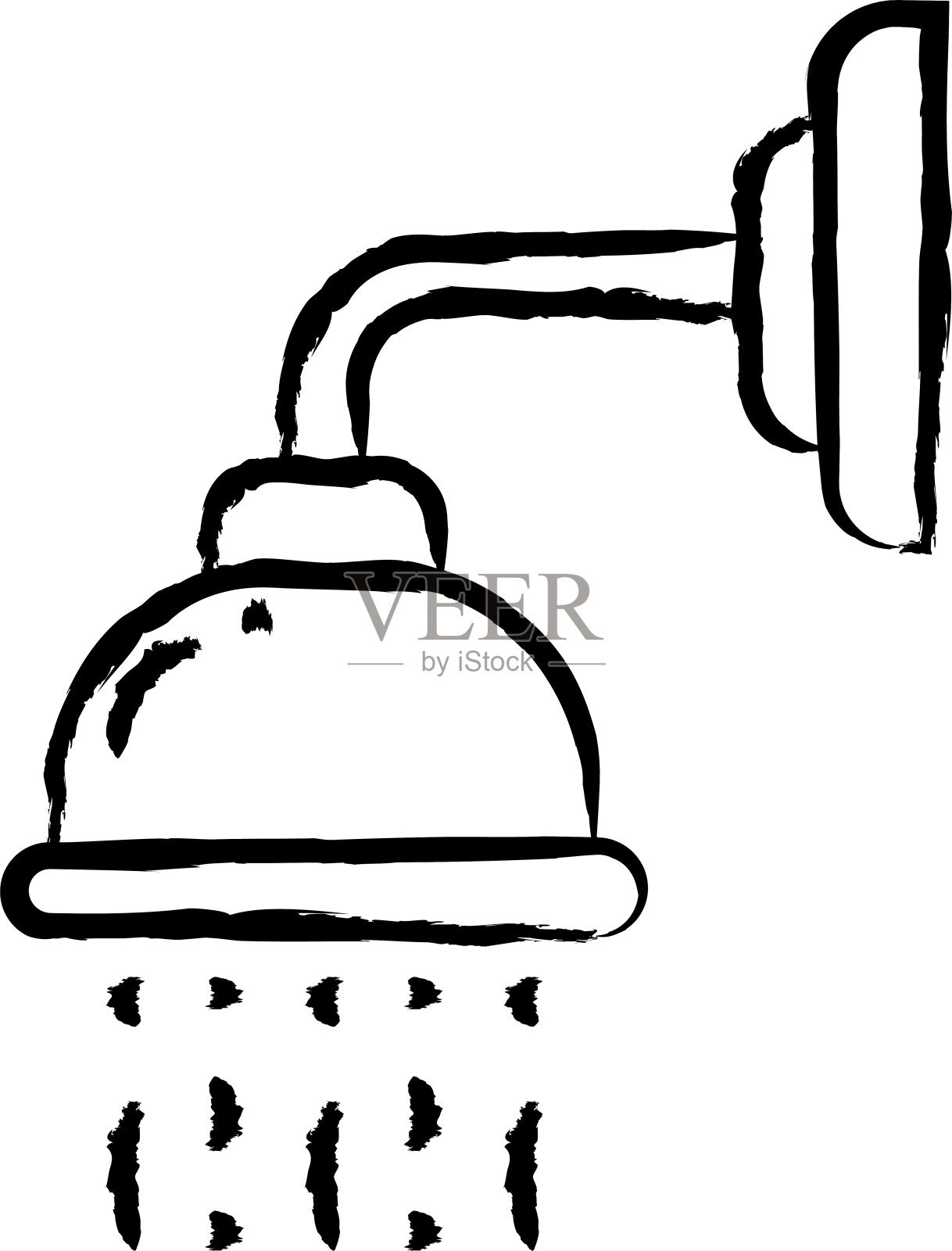 淋浴手绘矢量插图插画图片素材