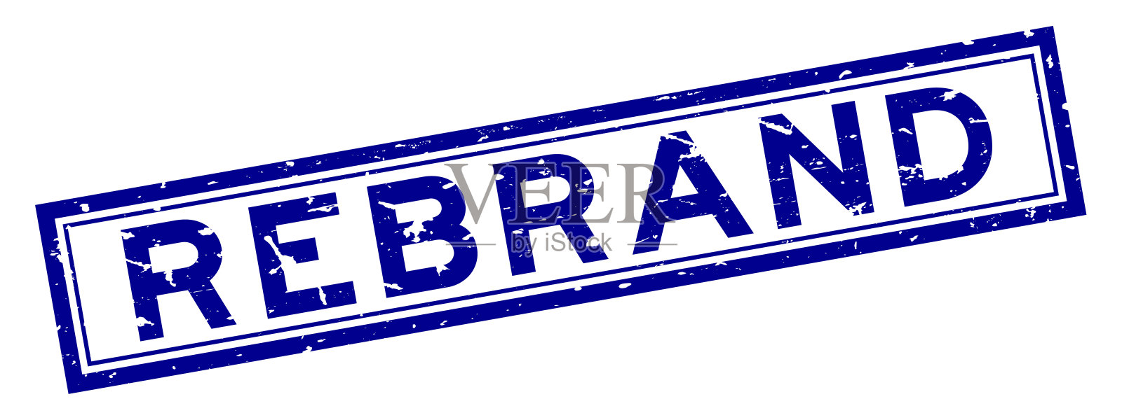 垃圾蓝重新品牌字方橡胶印章白色背景插画图片素材