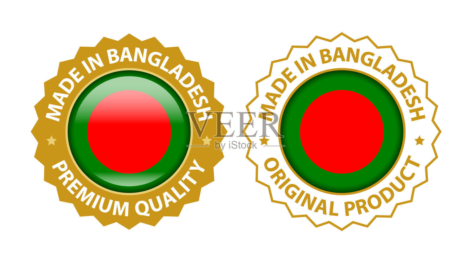 孟加拉国制造。矢量优质和原始产品邮票。光滑的图标与国旗。封模板插画图片素材