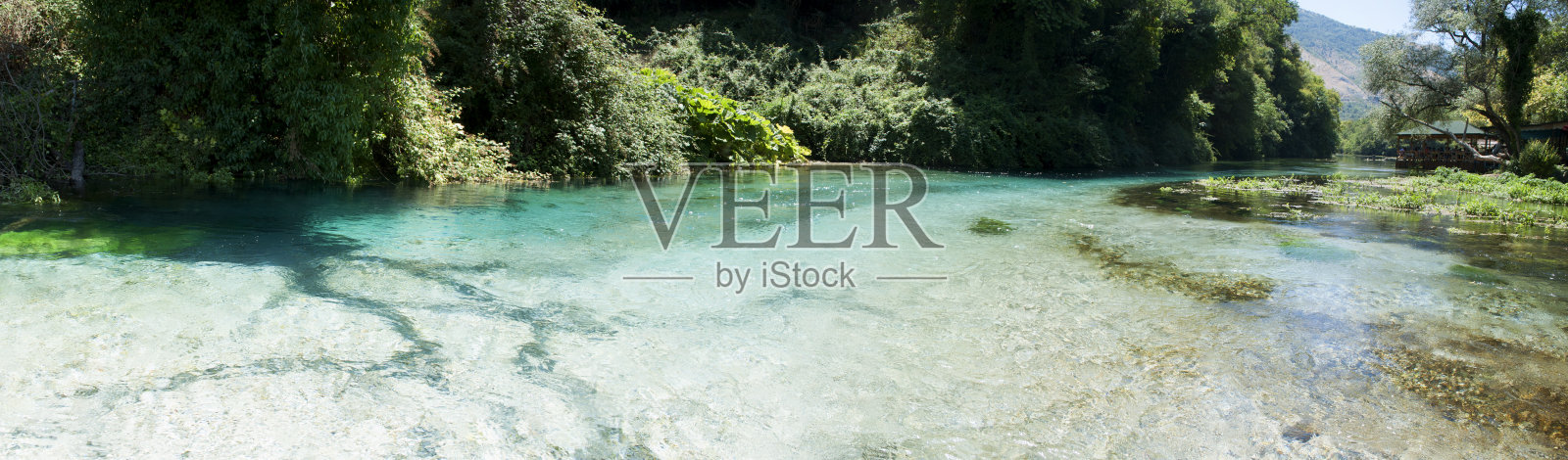 阿尔巴尼亚彩色叙里伊Kaltër湖全景照片摄影图片