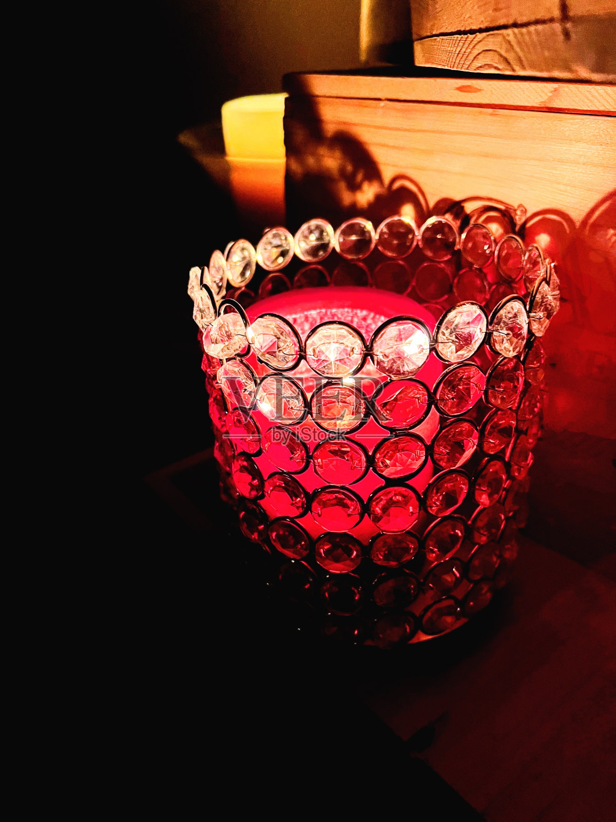 系列#5浪漫蜡烛展示特写的一部分照片摄影图片