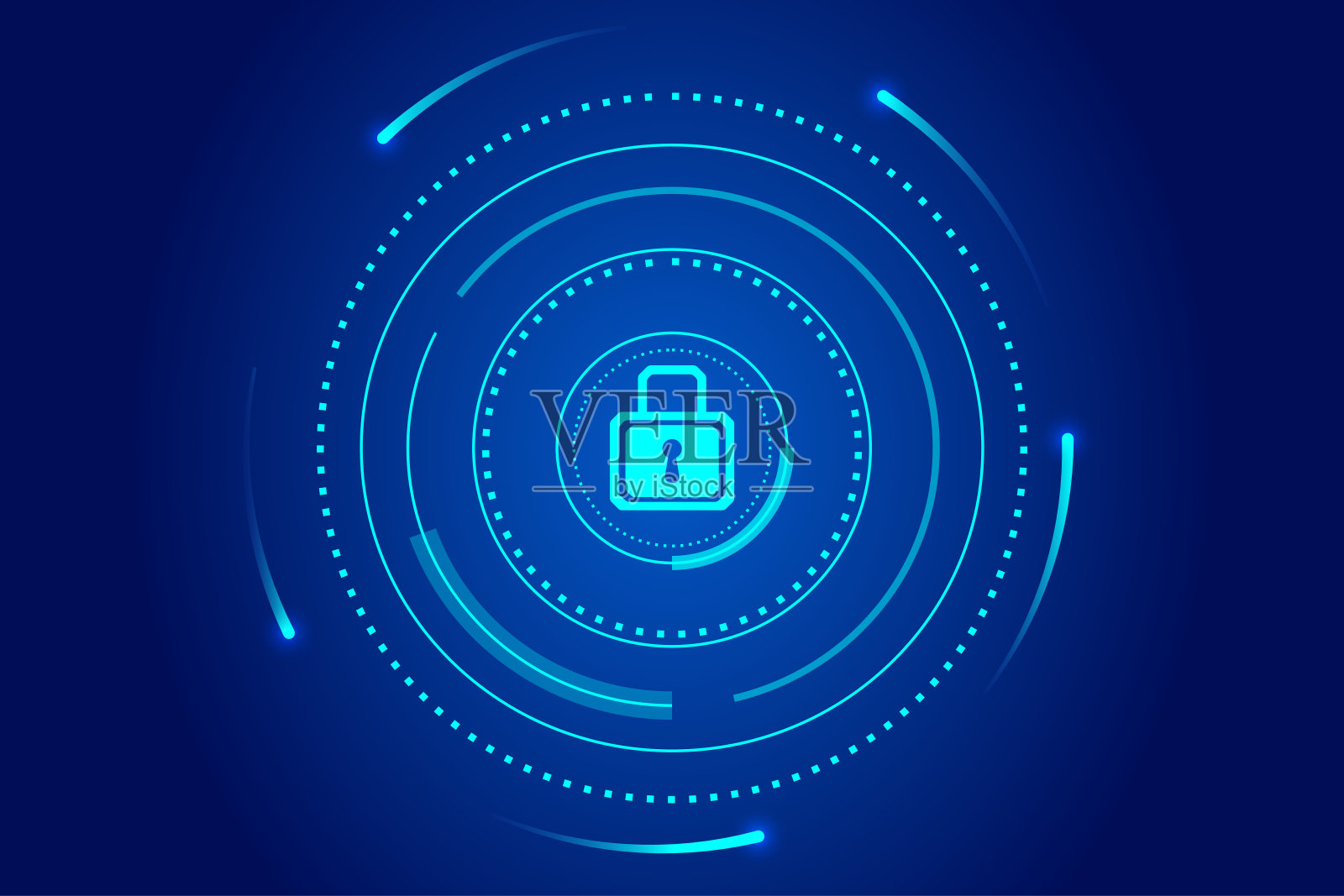 网络安全和隐私概念锁图标插画图片素材