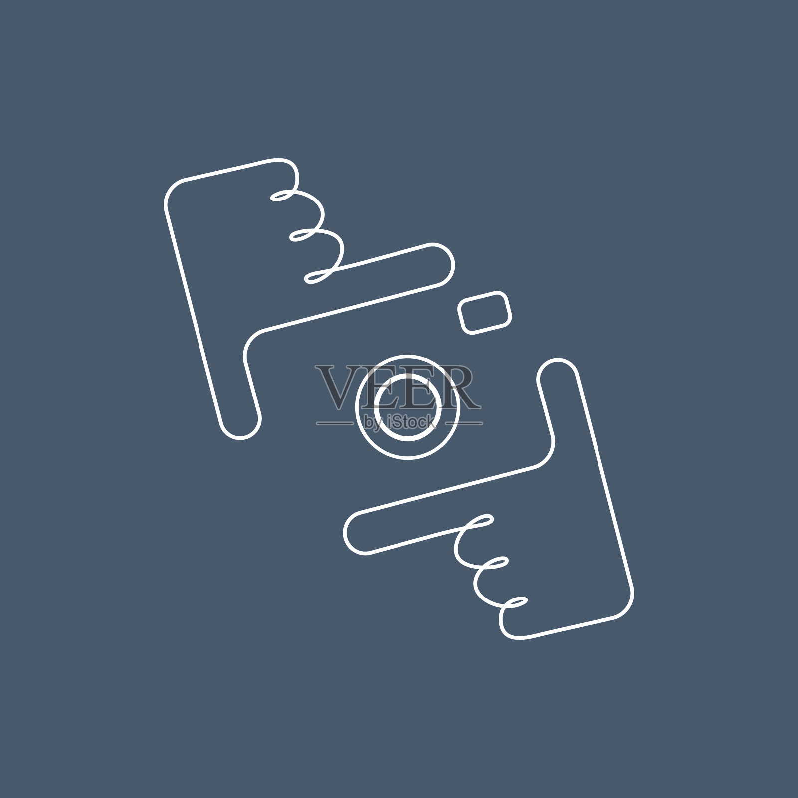 线条艺术手握相机快门，摄影标志符号设计符号模板平面风格矢量插画图片素材