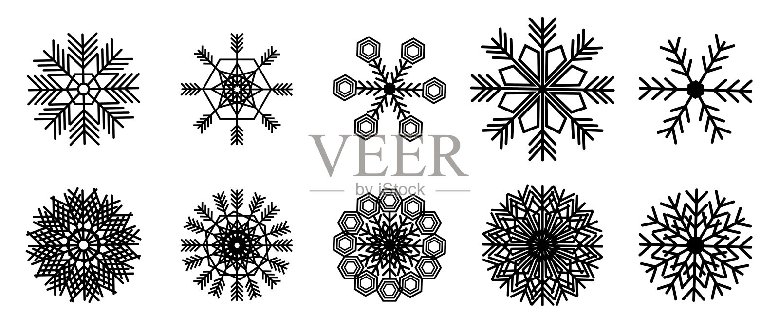 雪花收藏插画图片素材