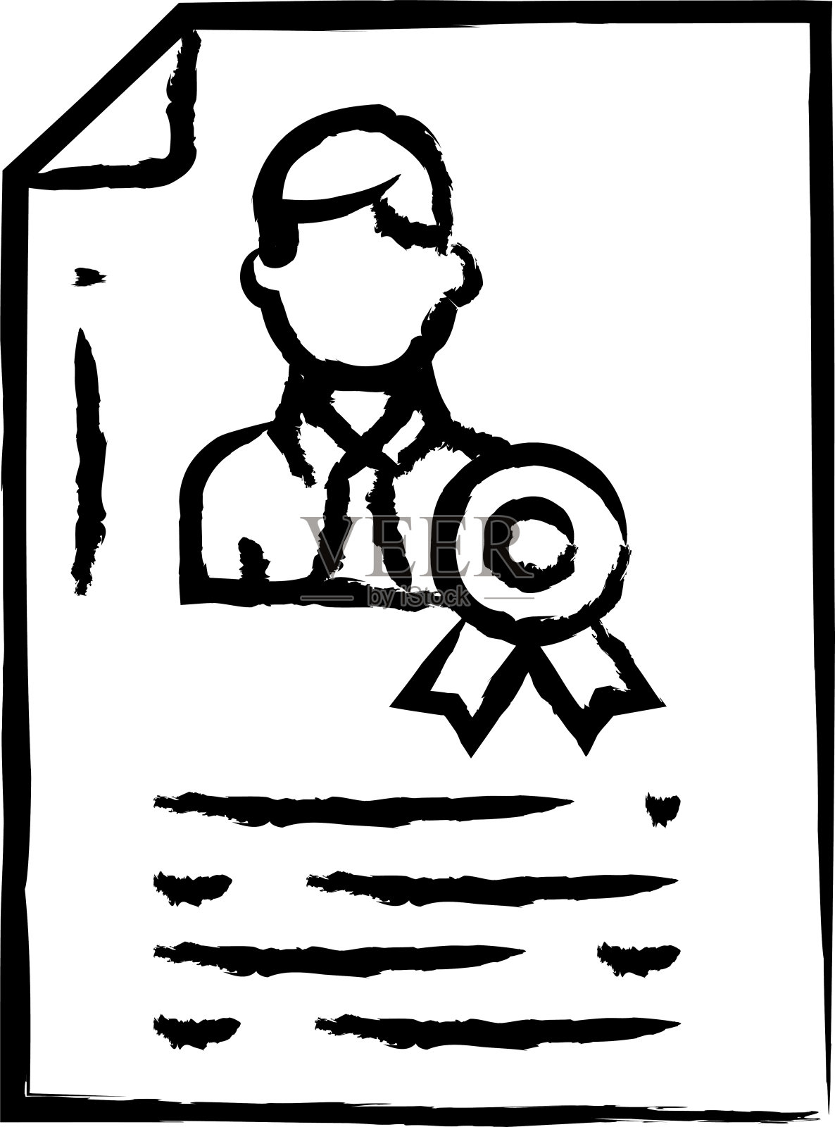 证书手绘矢量插图插画图片素材