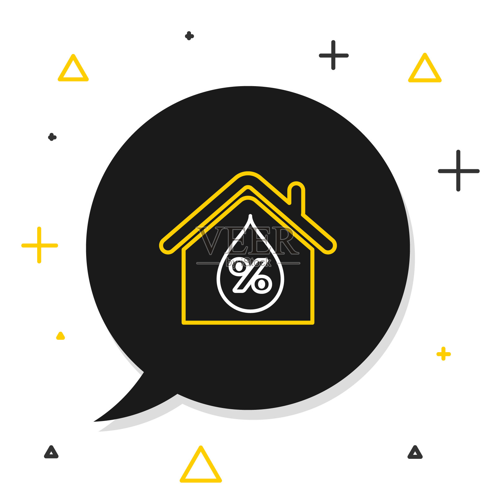 线屋湿度图标隔离在白色背景上。天气和气象学，温度计符号。色彩缤纷的轮廓概念。向量插画图片素材