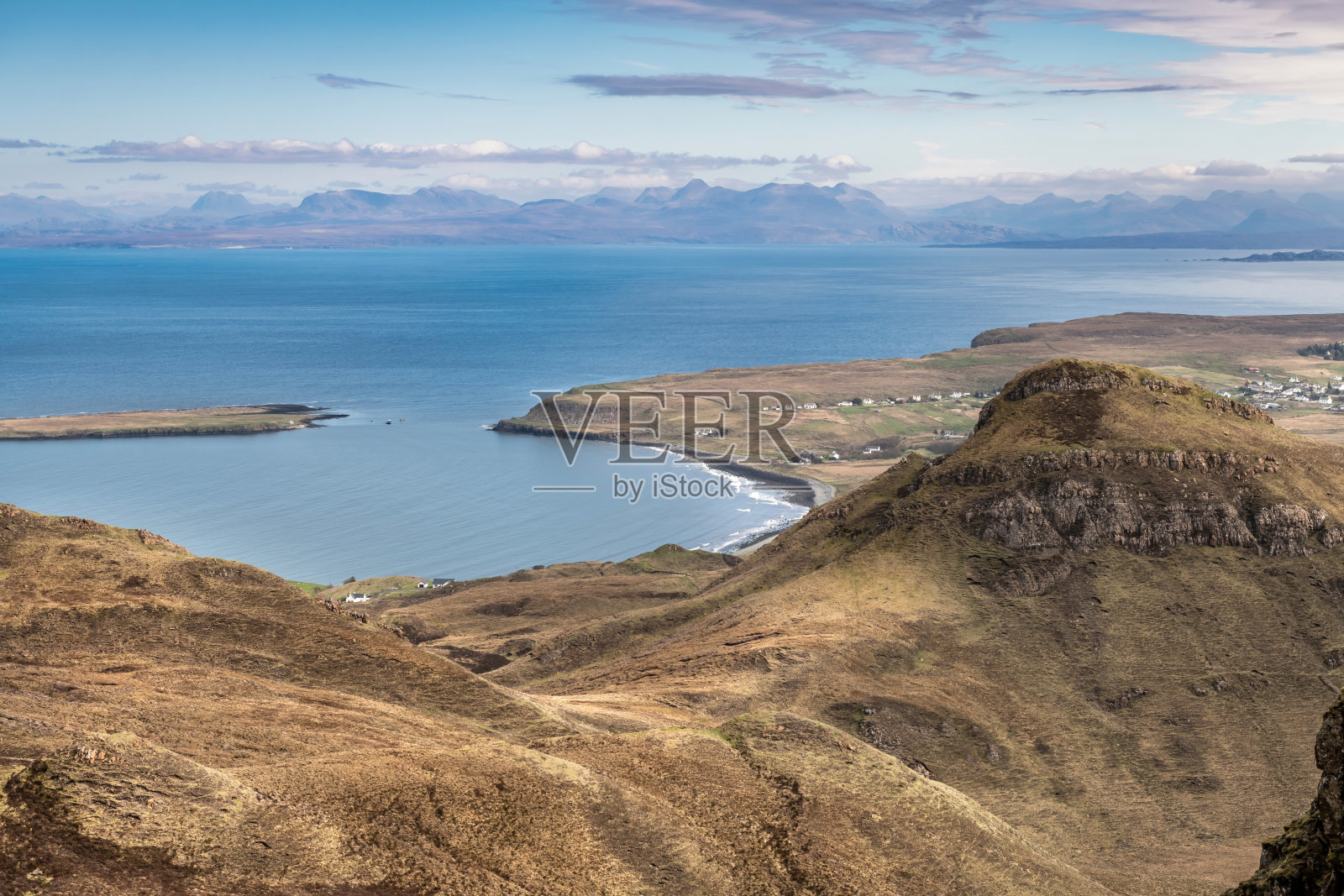 苏格兰，斯凯岛，奎莱恩美丽的全景照片摄影图片