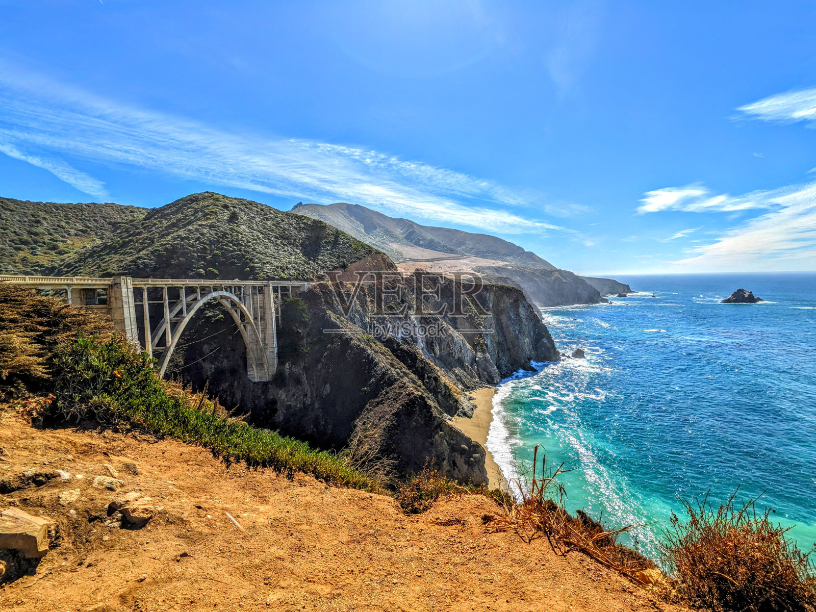 比克斯比河大桥大苏尔照片摄影图片