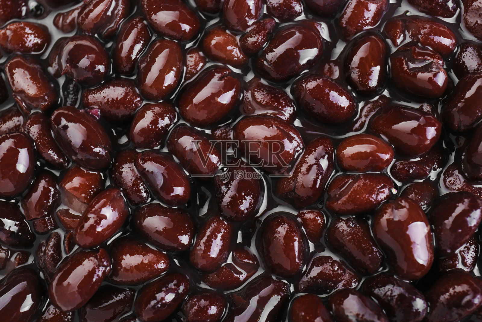 罐头芸豆为背景，俯视图照片摄影图片