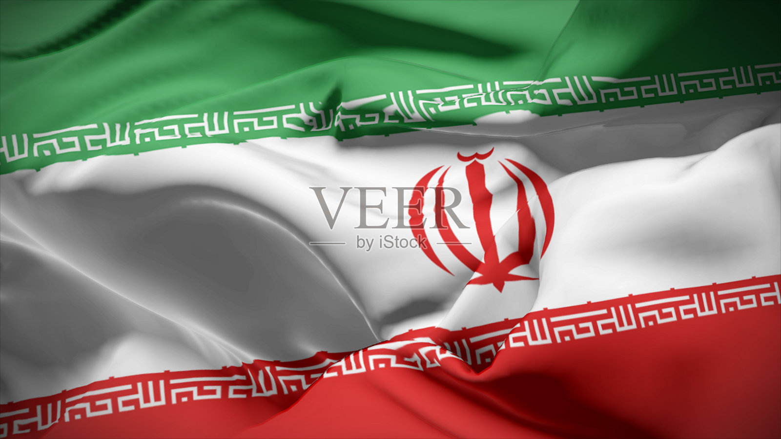 伊朗国旗特写。照片摄影图片