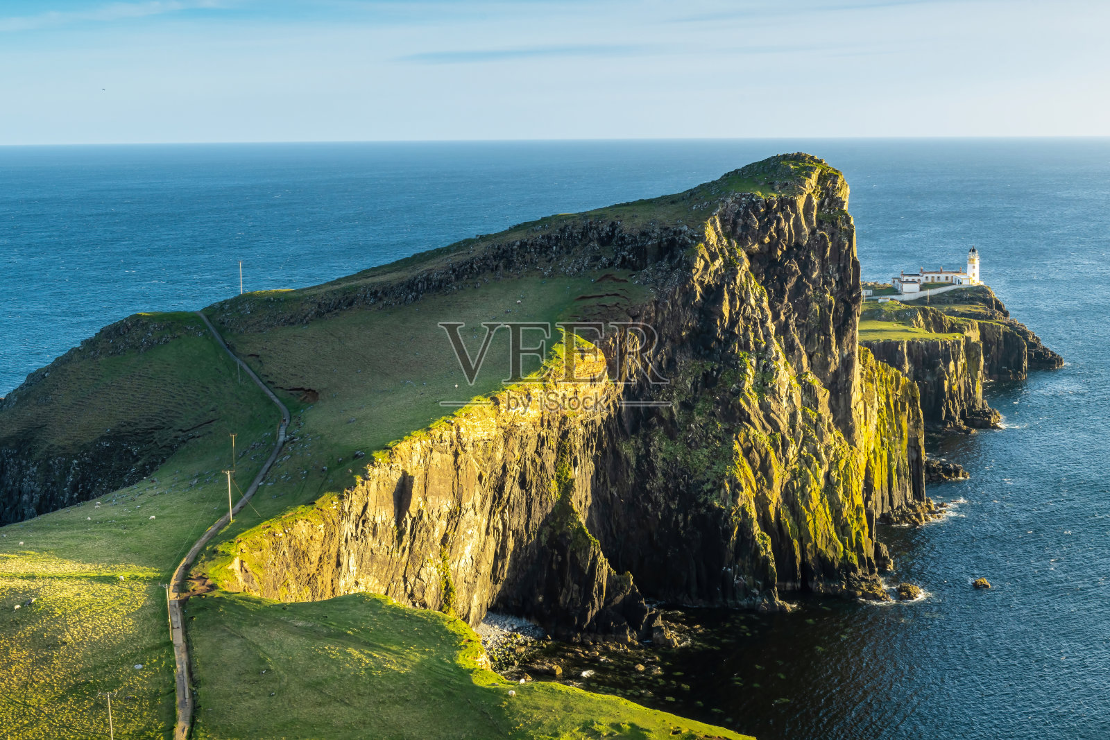 尼斯特角灯塔全景图，苏格兰，斯凯岛照片摄影图片