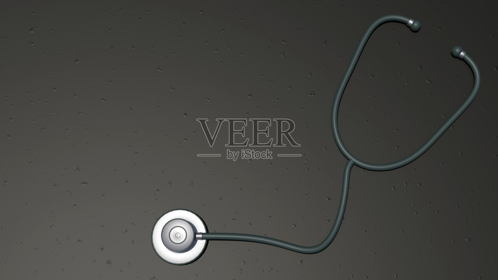 孤立背景下的单个听诊器照片摄影图片