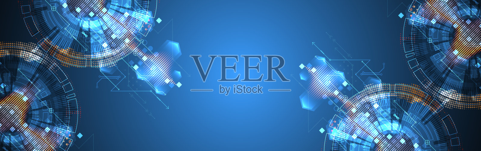 圆形科技元素概念矢量图插画图片素材