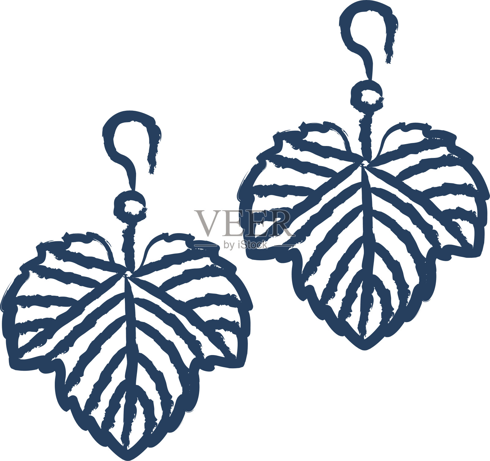 耳环手绘矢量插图插画图片素材