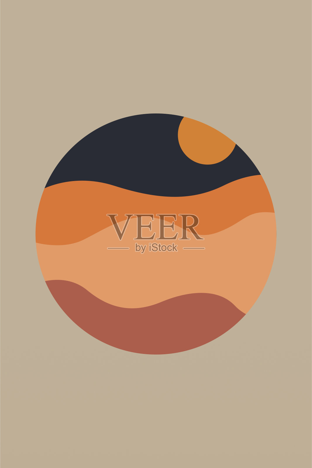 极简自然波西米亚风格的墙壁装饰插画图片素材