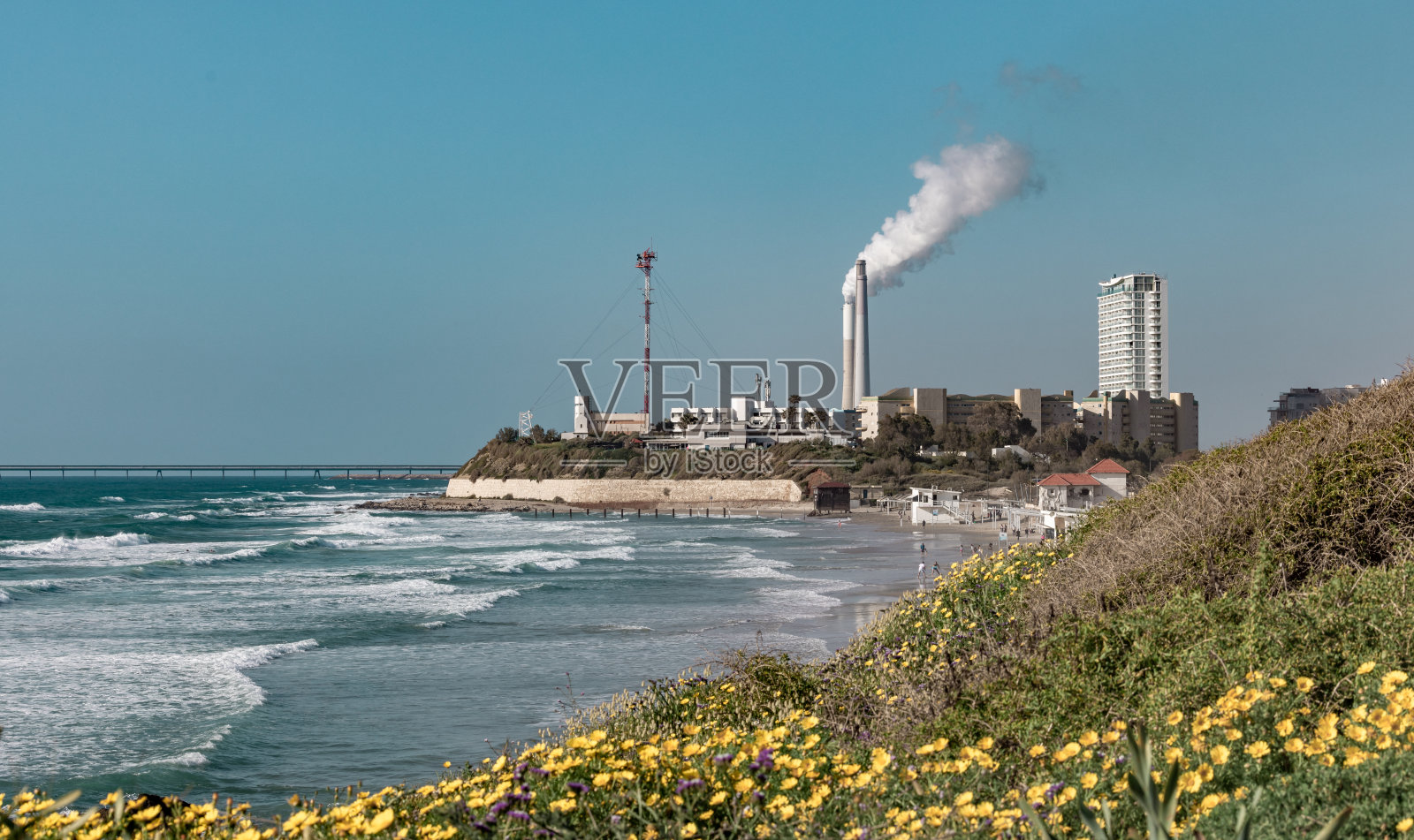 以色列哈代拉加多尔保护区海滩照片摄影图片