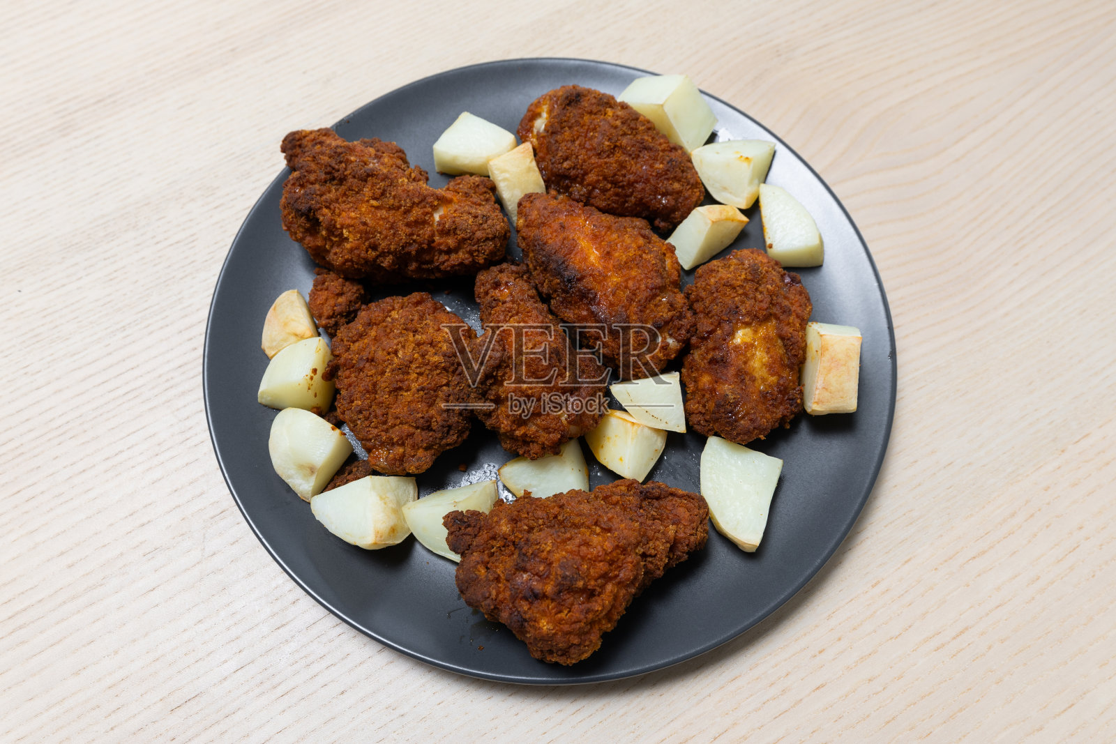 炸鸡土豆照片摄影图片