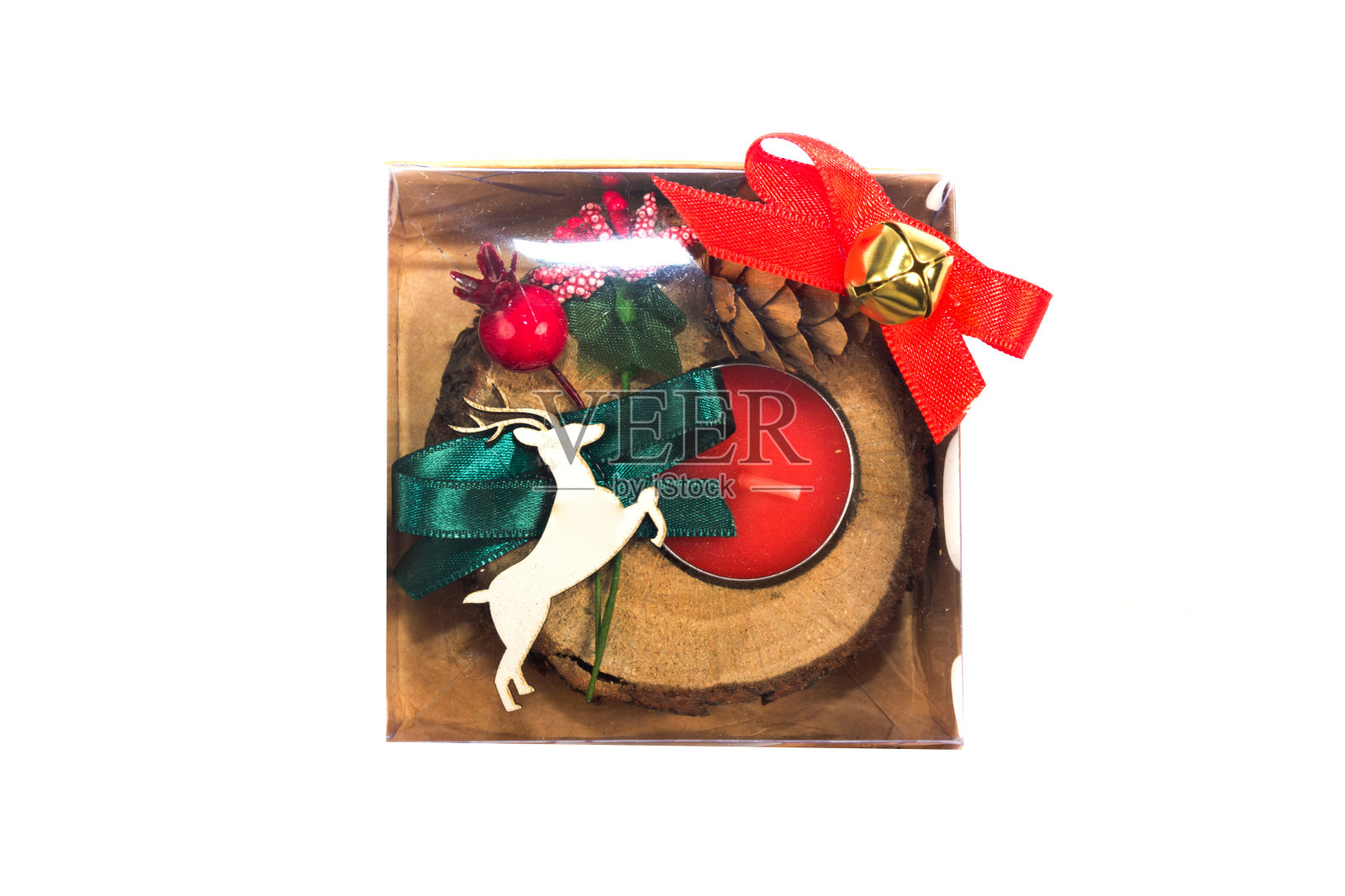 圣诞礼物蜡烛照片摄影图片