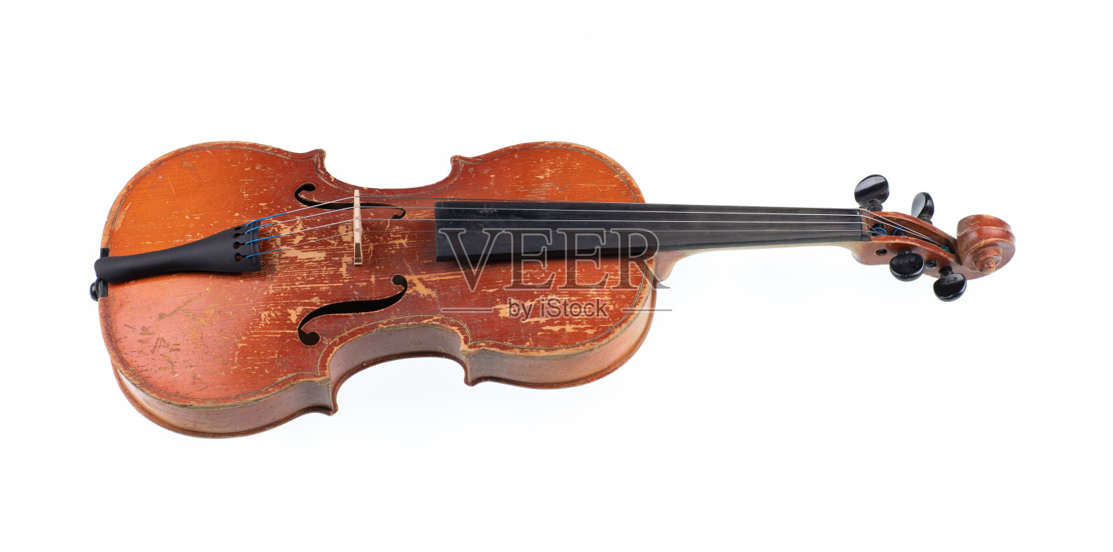 古老的小提琴孤立在白色的背景上照片摄影图片