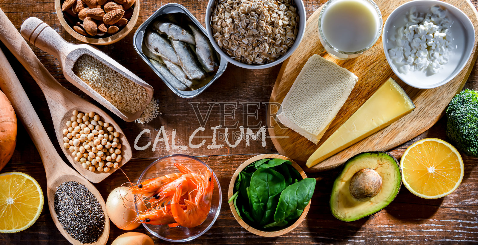 含有丰富钙的食品成分照片摄影图片