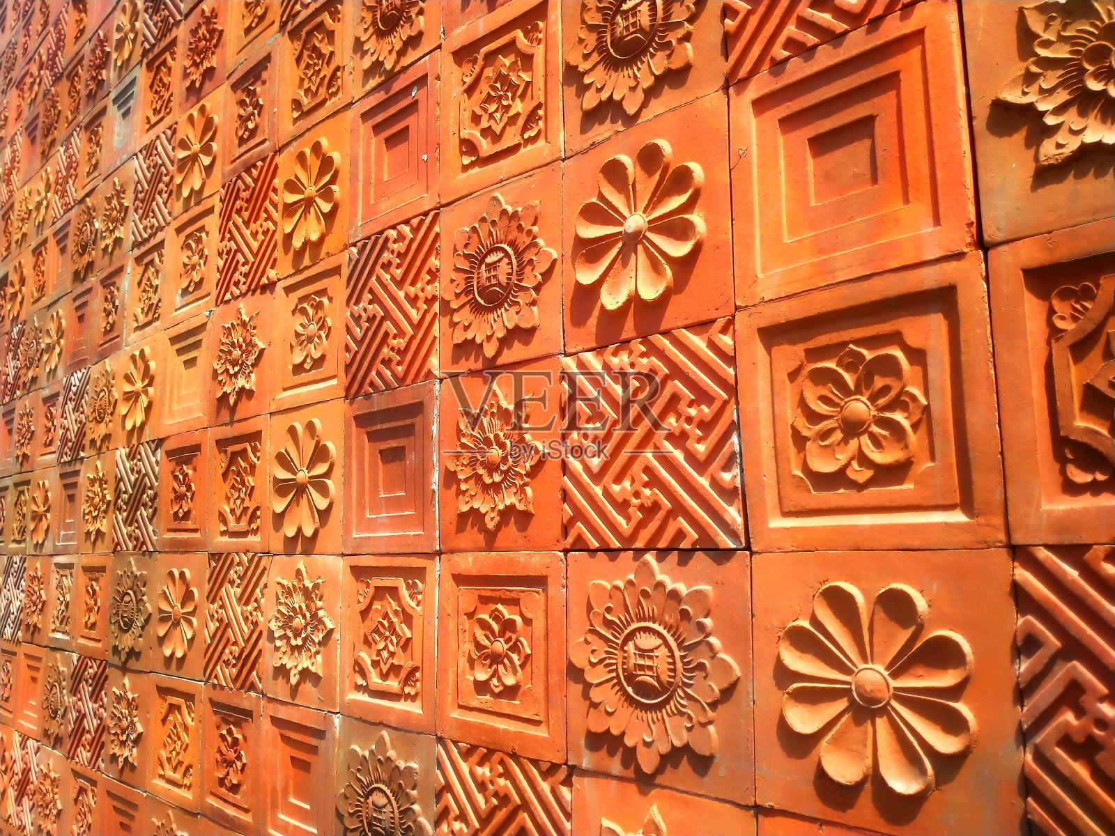 砖，砖:制成装饰性形状的砖，用于墙面装饰照片摄影图片