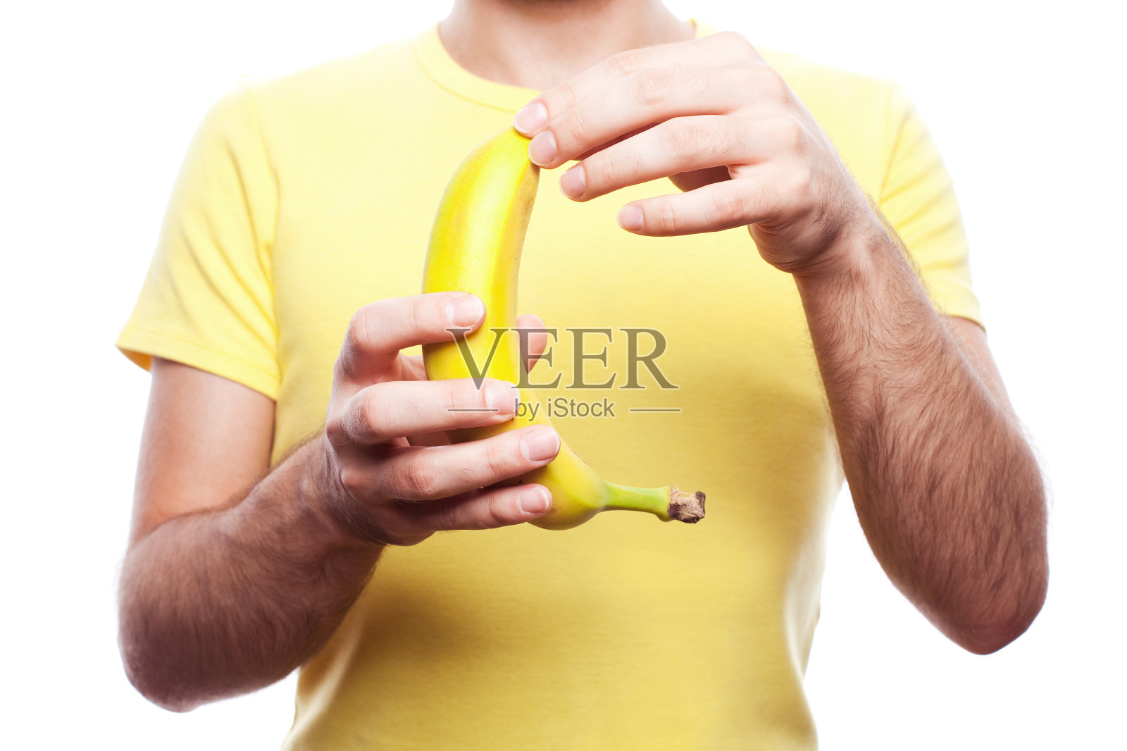 拿香蕉的男孩照片摄影图片