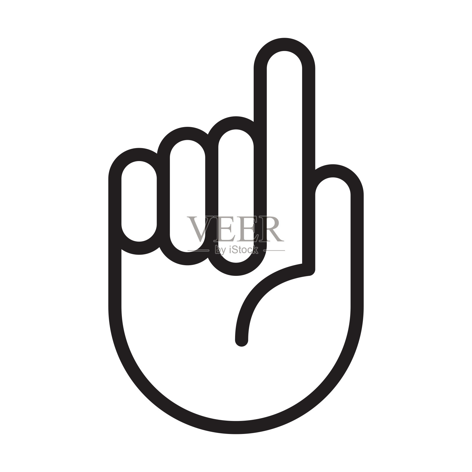 手细线图标-可编辑的描边插画图片素材