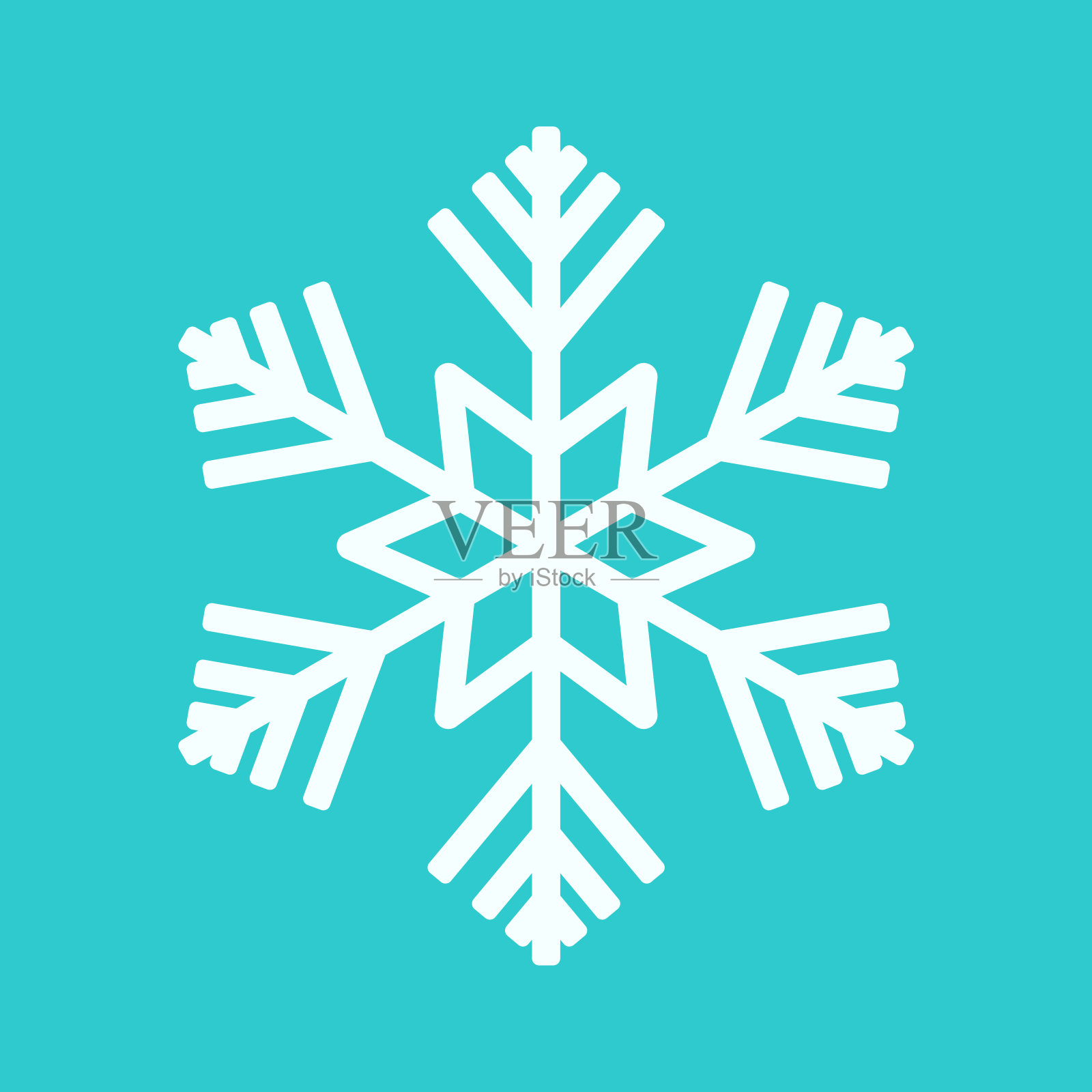 雪花图标冬季天气剪贴艺术矢量插图插画图片素材