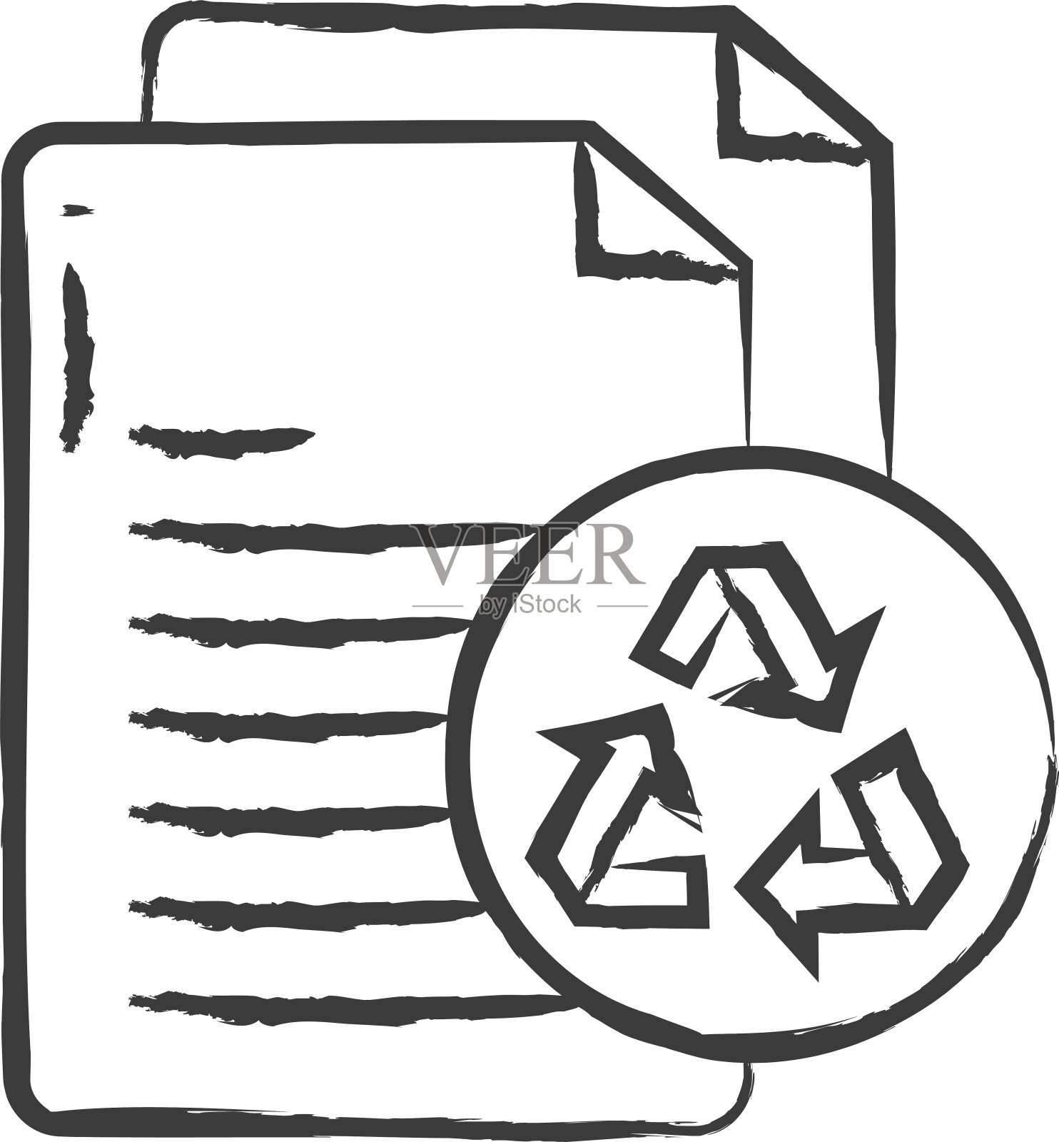 纸张回收手绘矢量插图插画图片素材
