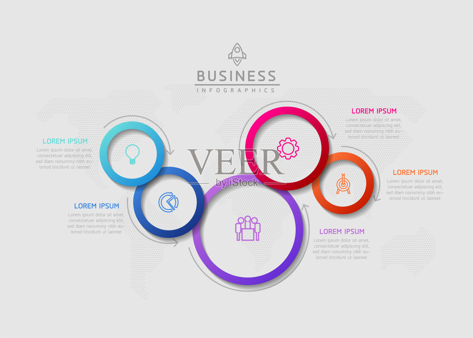 矢量业务演示连接步骤信息图模板插画图片素材