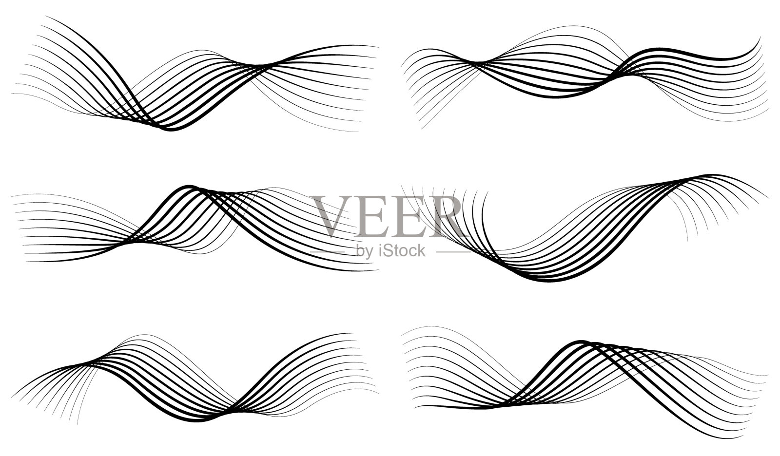 抽象波浪线插画图片素材