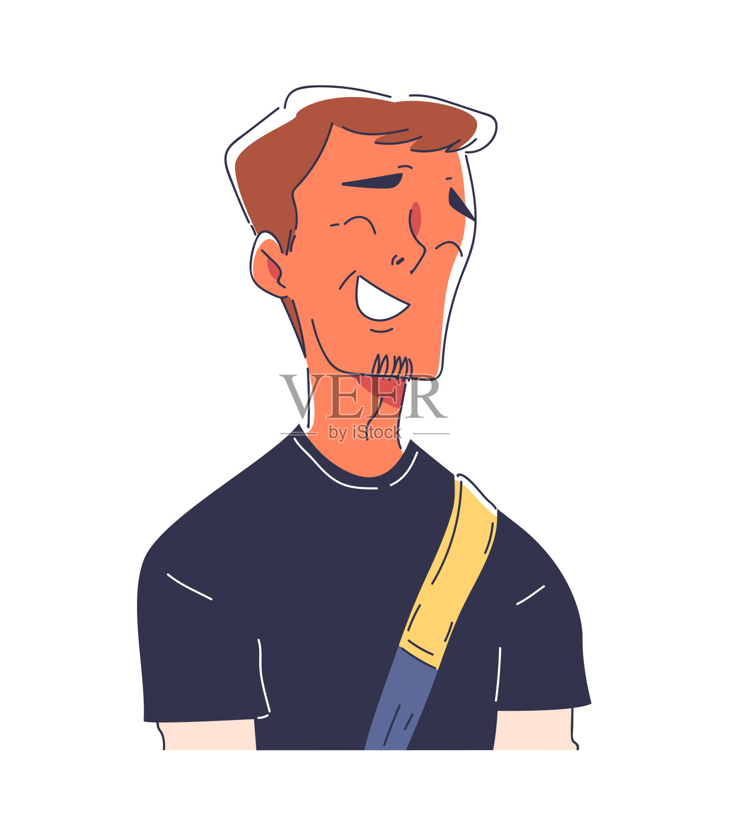 微笑影响涂鸦人矢量概念插画图片素材