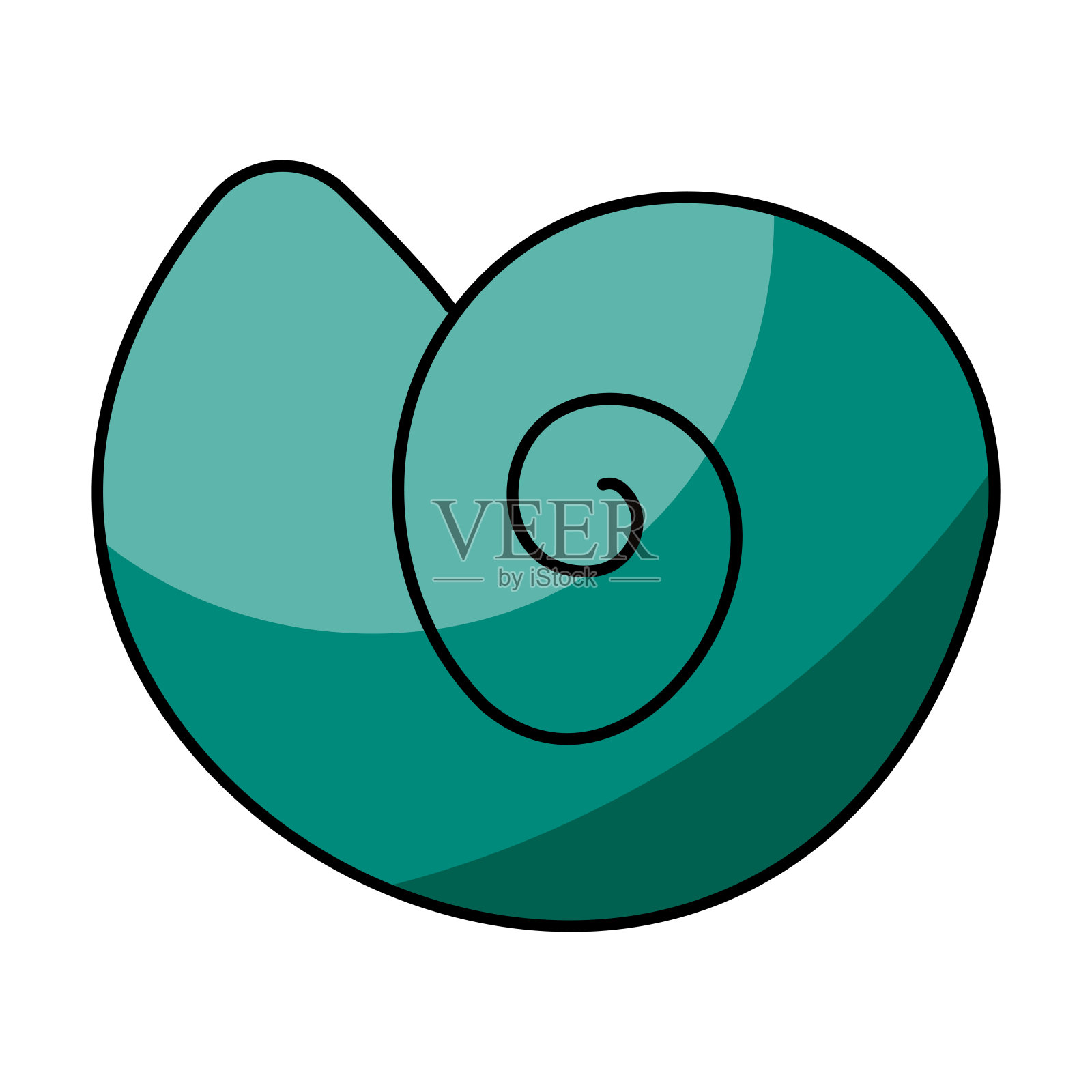 贝壳海暑假彩色海鲜图标插画图片素材