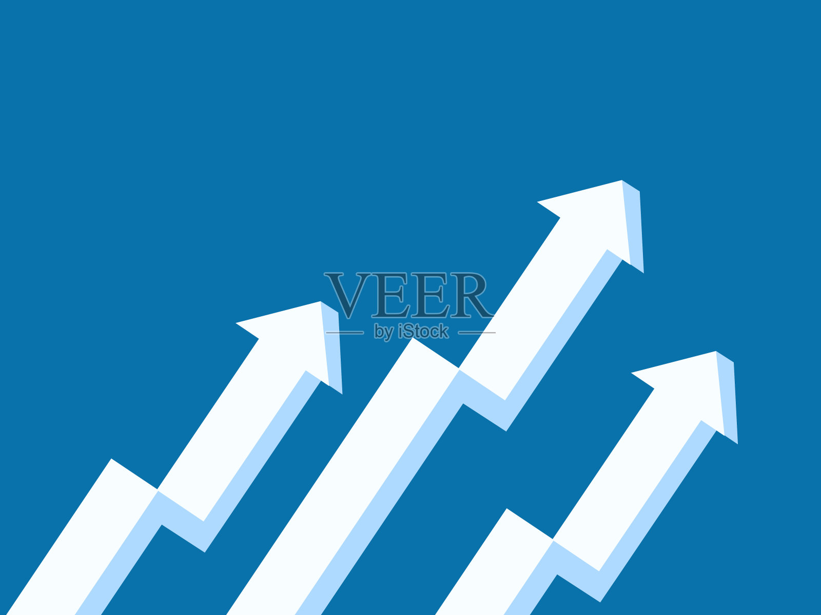 在蓝色背景区域向上箭头。业务的增长和发展的进步插画图片素材