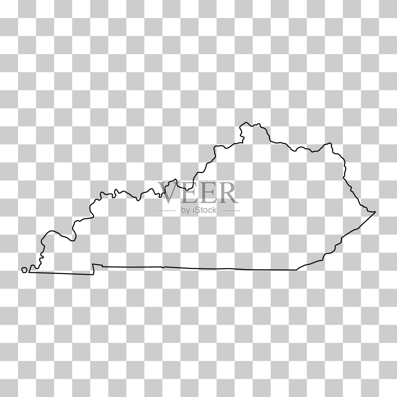 肯塔基州地图形状，美利坚合众国。平面概念图标符号矢量插图插画图片素材