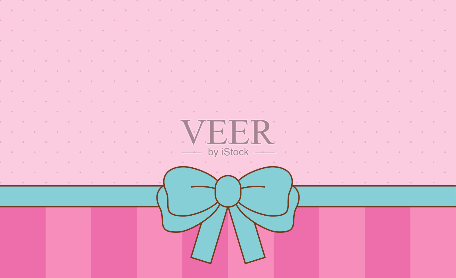 抽象的粉红色背景矢量插图。抽象的粉红色背景与蓝色的弓。装饰横幅主题为Lol惊喜娃娃少女风格。邀请卡片模板插画图片素材