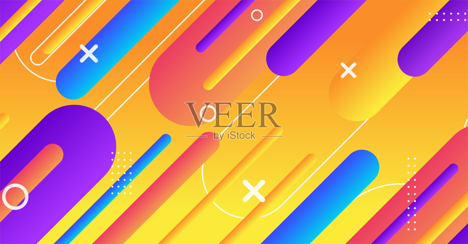 抽象最小几何形状背景与梯度插画图片素材