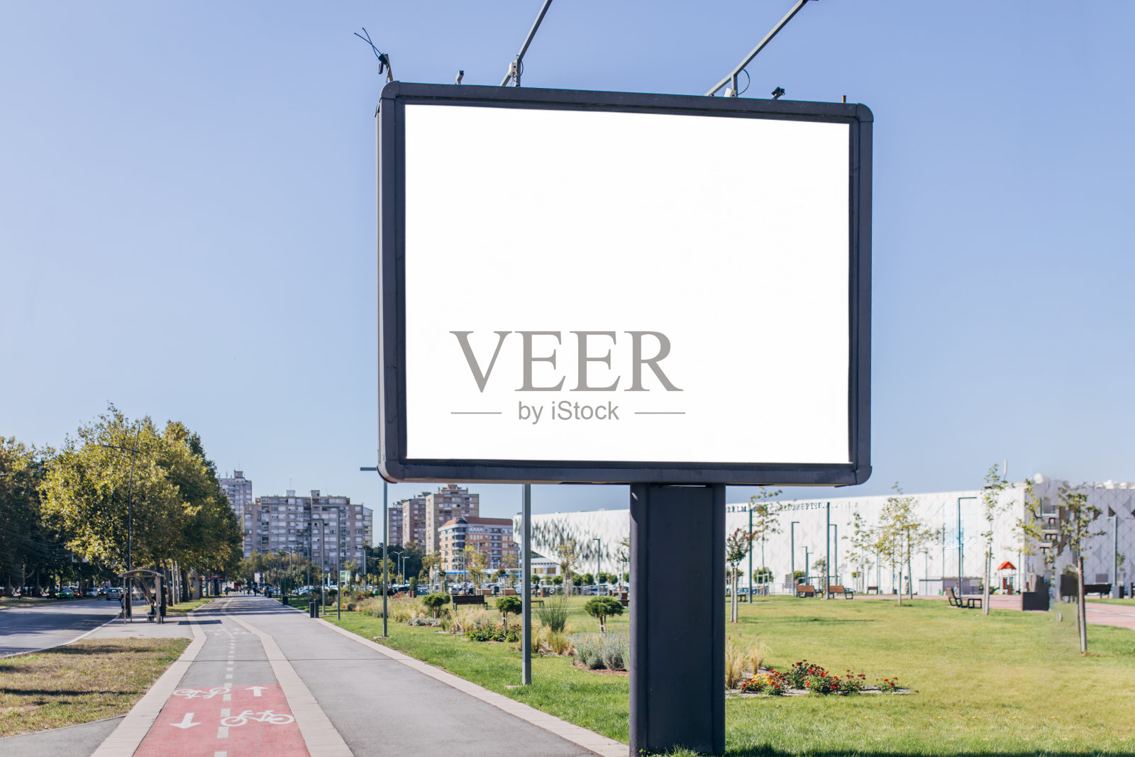 户外空白广告牌照片摄影图片