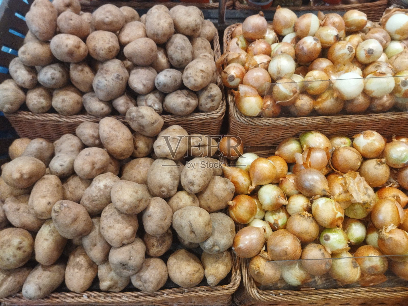 土豆和洋葱照片摄影图片